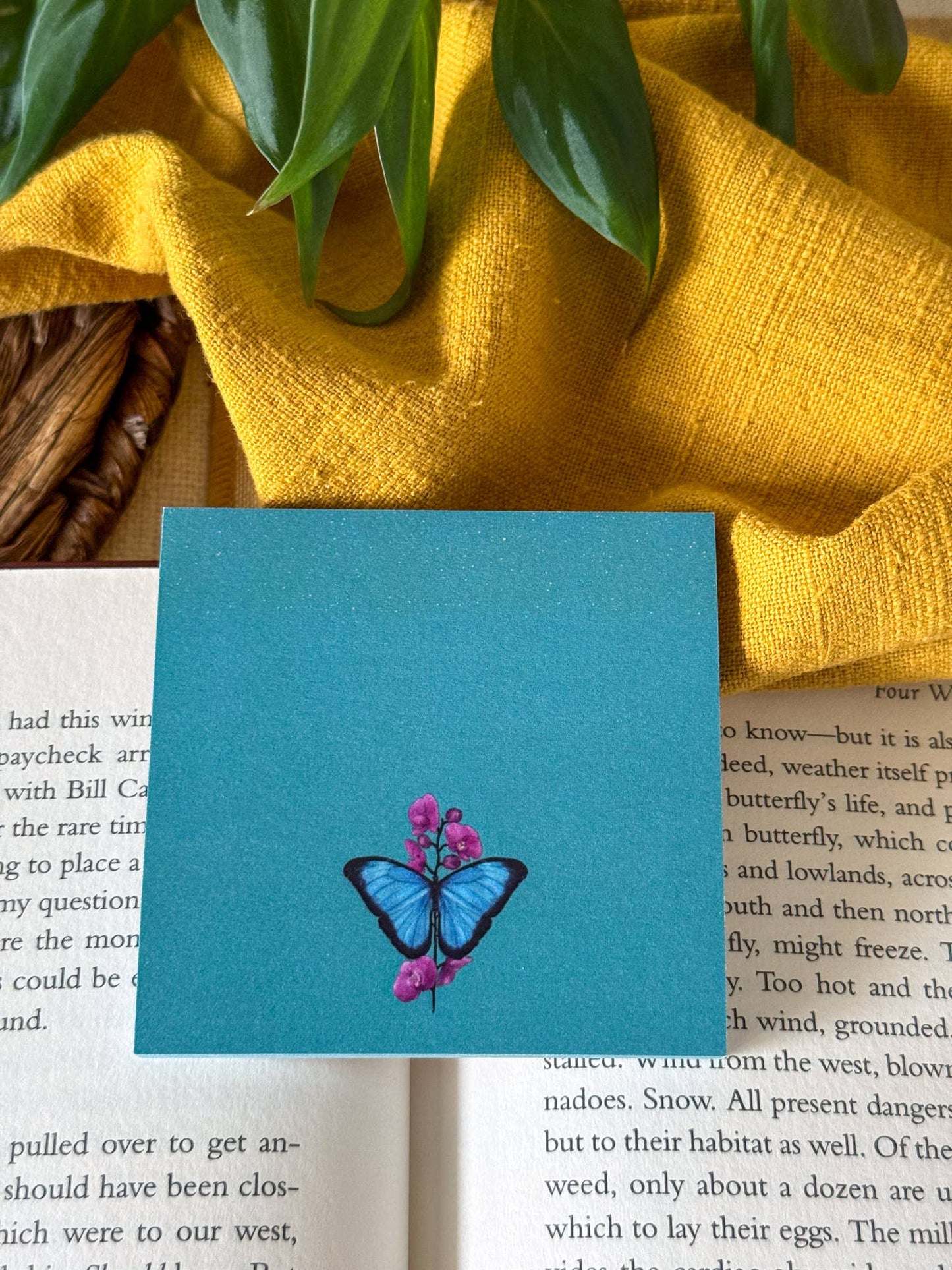 Blue Morpho Butterfly Sticky Notes