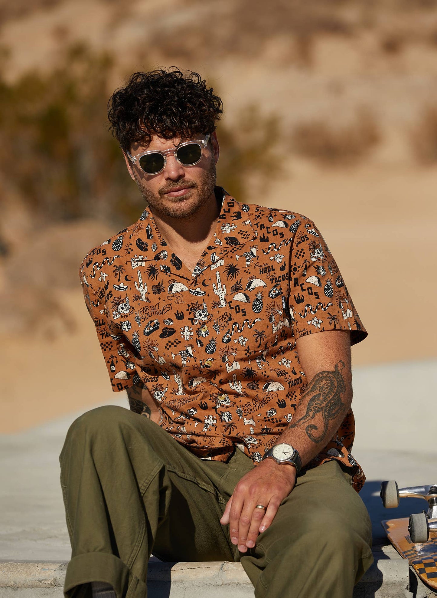 Raise Hell Eat Tacos Button Up Shirt