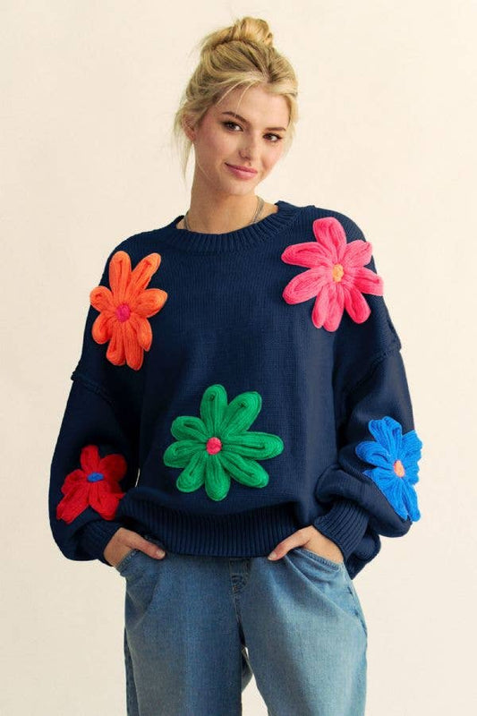 Sweater- Multi-color floral