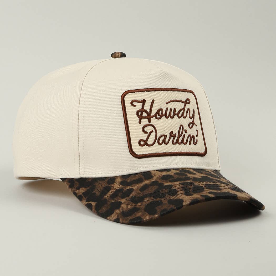 Cap - Howdy Darlin' Embroidered Leopard Brim
