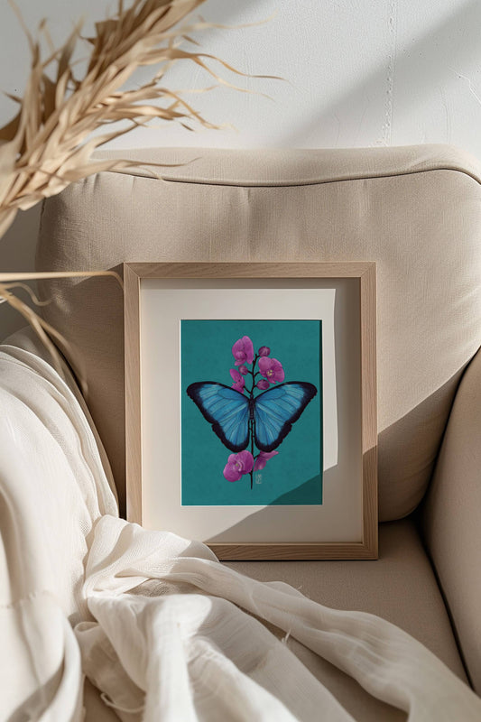 Blue Morpho Butterfly Art Print