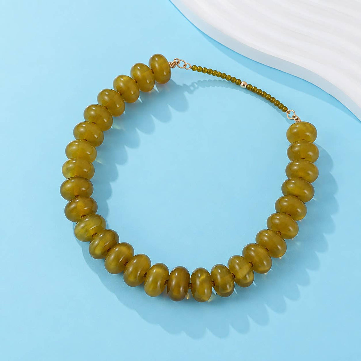 Necklace - Chunky Beaded Natural Swirl