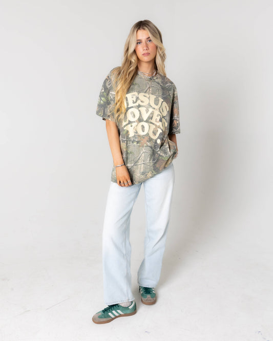 T-Shirt- Camo- Jesus Loves You