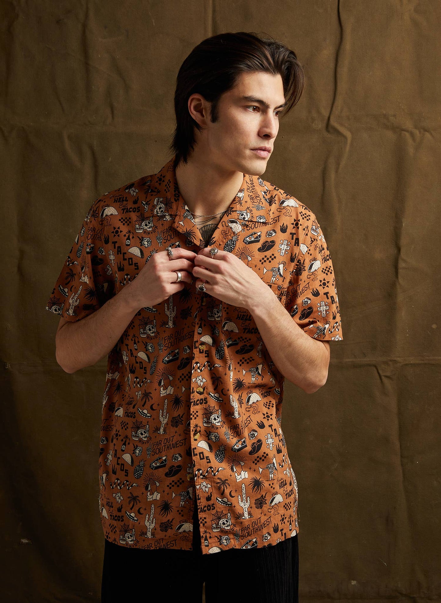 Raise Hell Eat Tacos Button Up Shirt