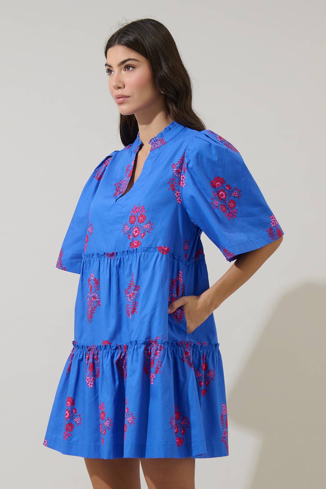 Dress - Shayna Floral Dixie Split Neck Shift