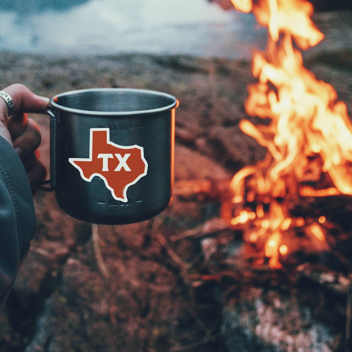 Sticker- Texas Outline in Orange