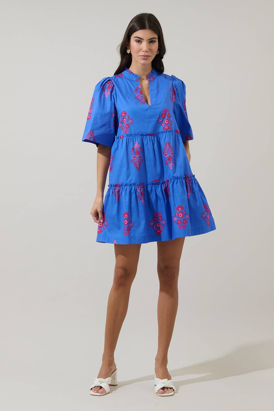 Dress - Shayna Floral Dixie Split Neck Shift