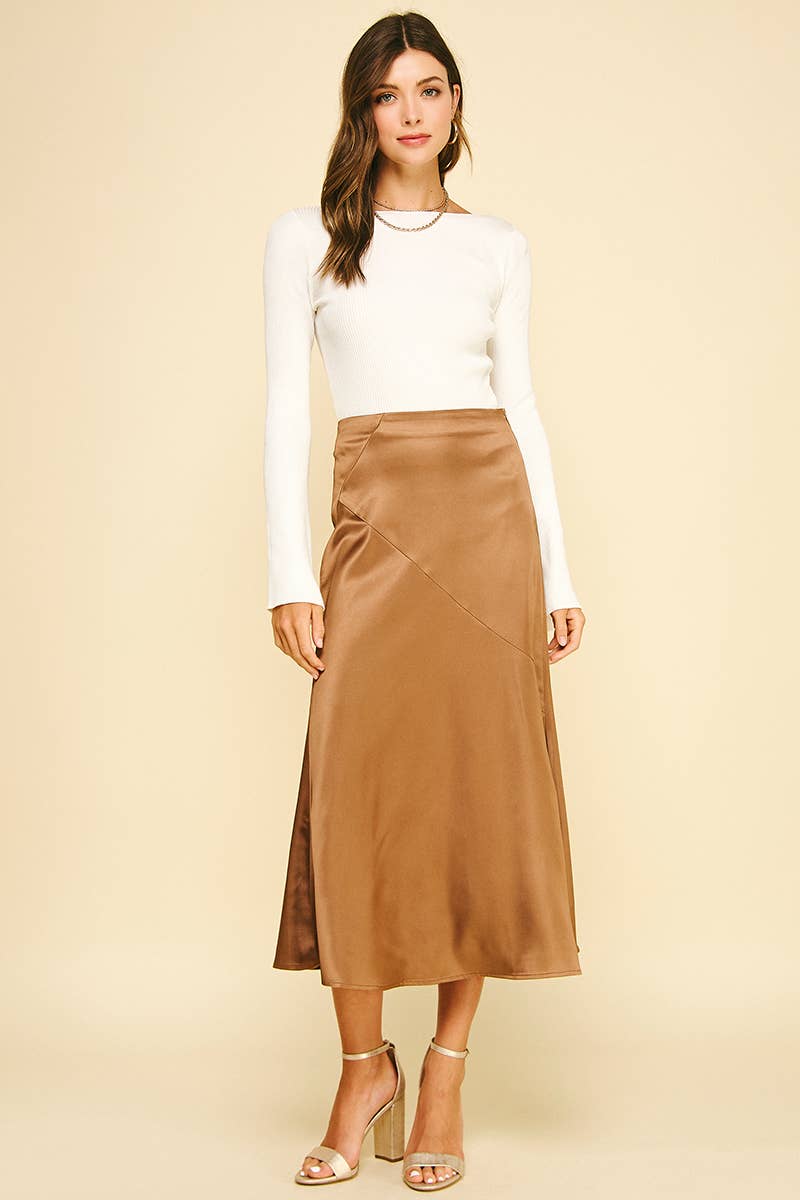 Skirt- MIDI Black Silk