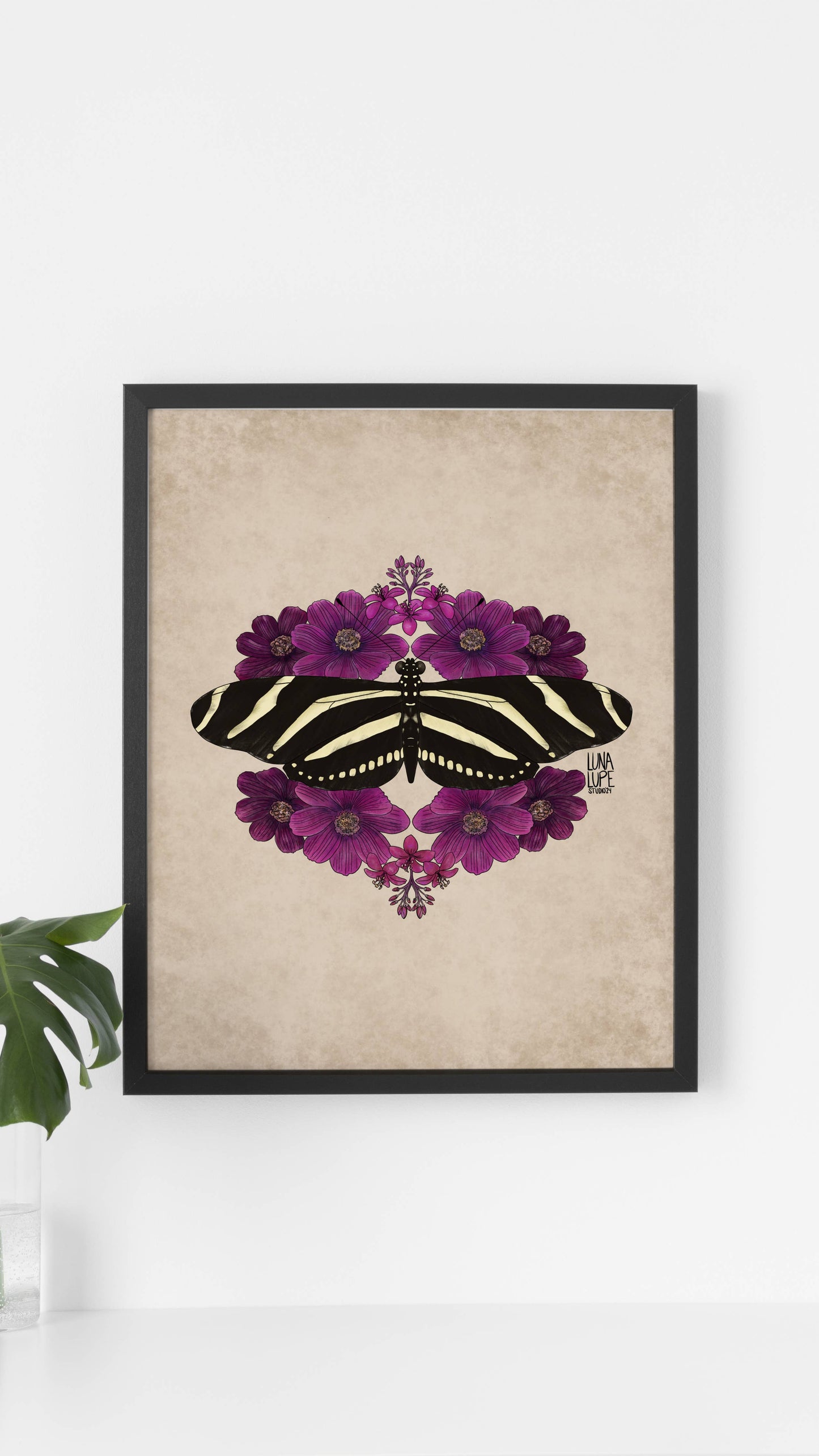 Zebra Longwing Butterfly Art Print