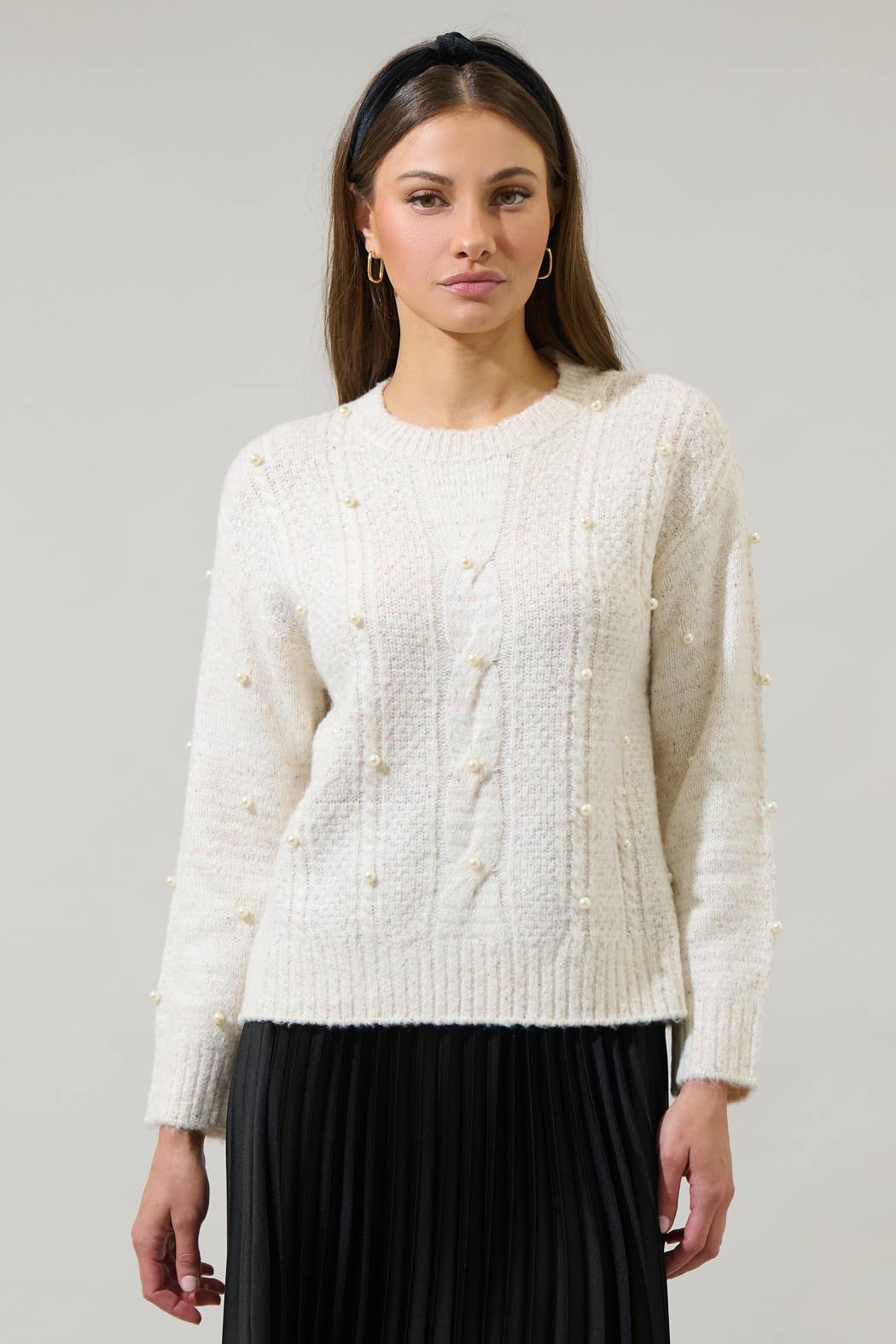 Sweater - Oatmeal Pearl Detail