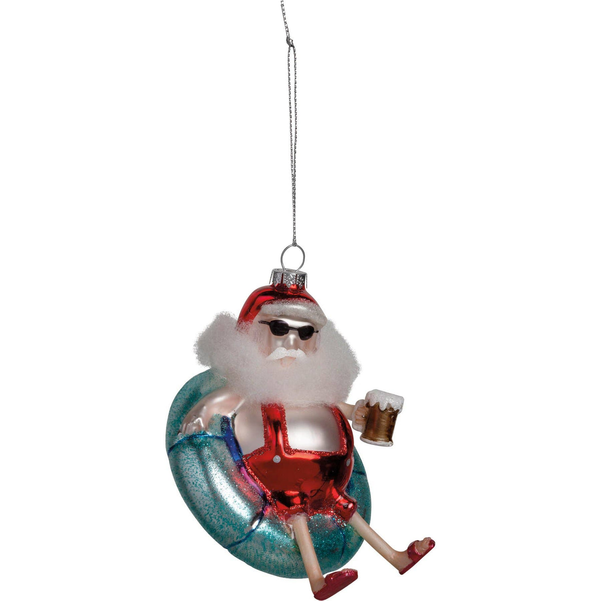 Ornament - Glass Santa Floaty