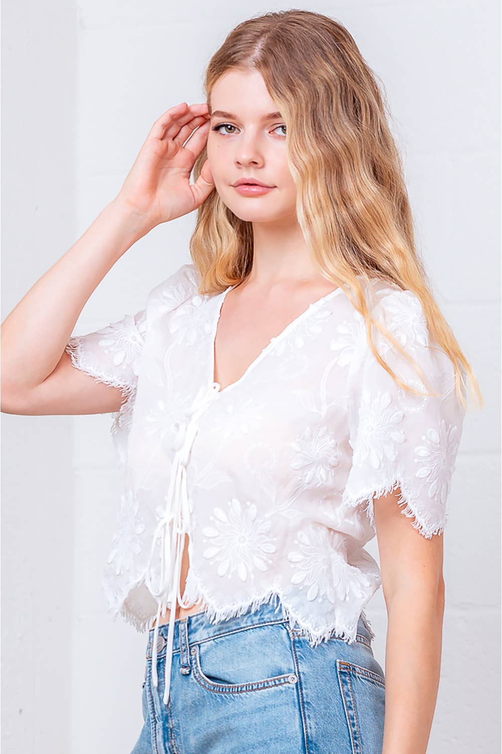Top -Lace Tie Front