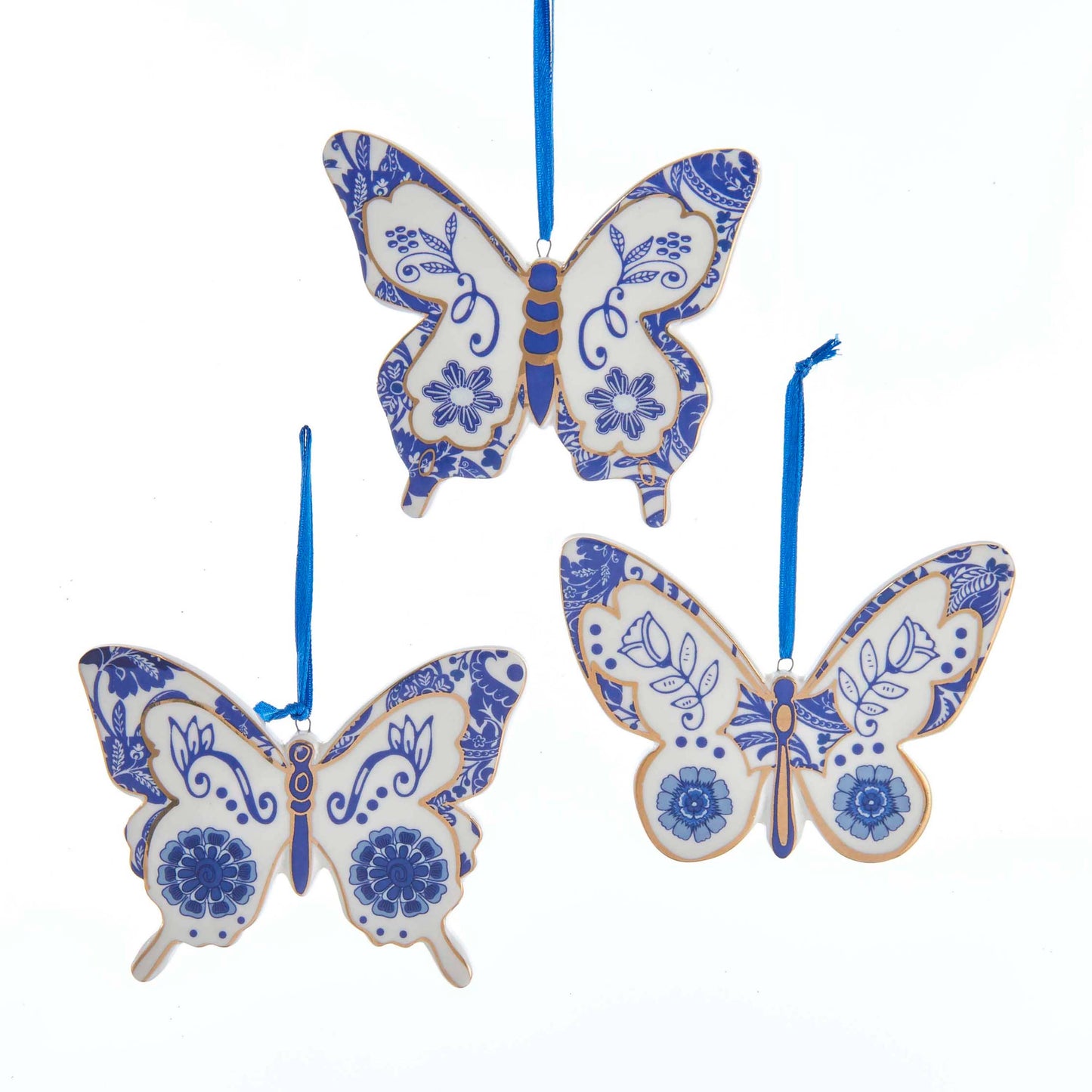 Ornament-INDIGO BLUE/WHITE BUTTERFLY