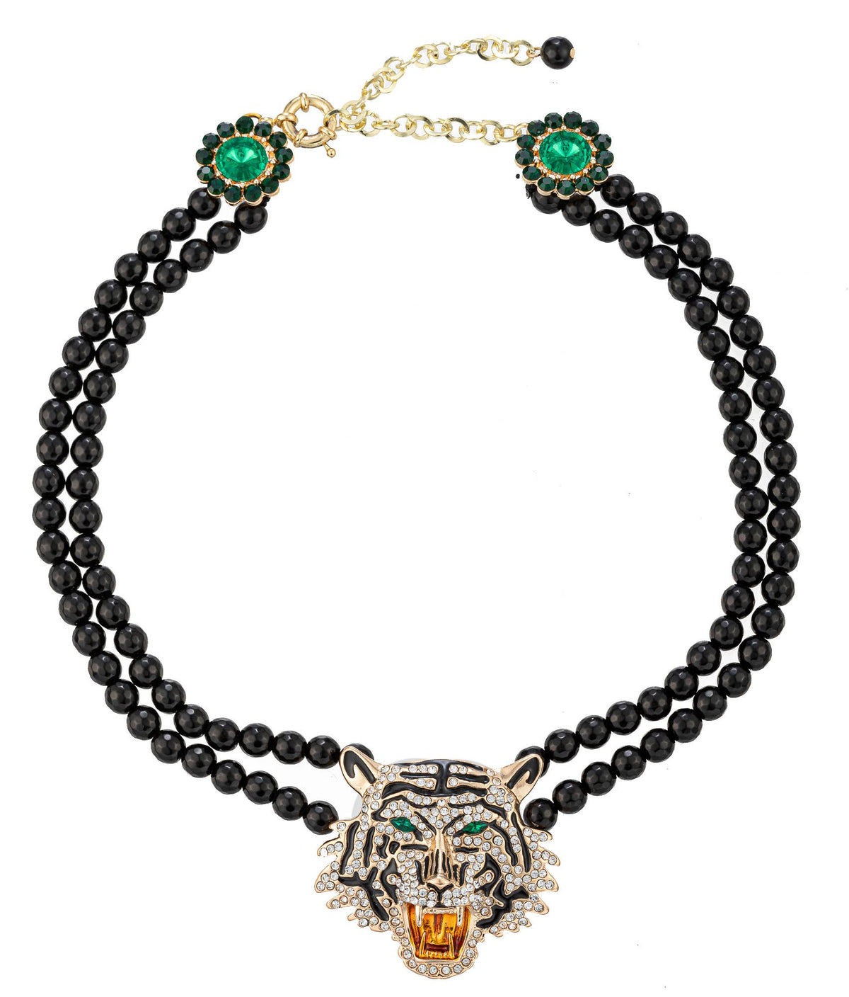 Necklace - Statement, Tiger head, Onyx