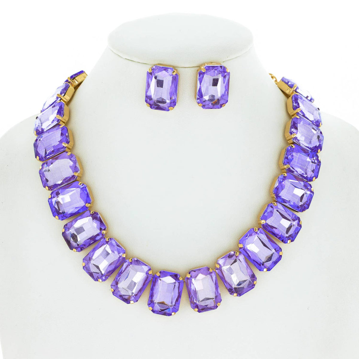 Necklace Set - Crystal Cut Collar with Matching Earring