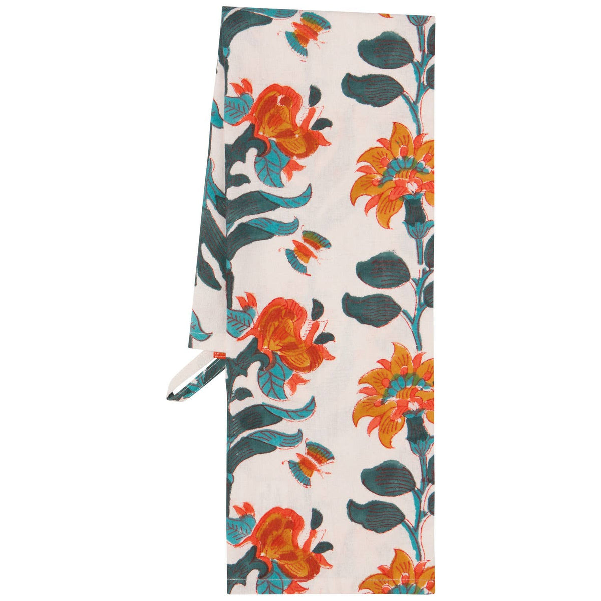 Tea Towel- Heirloom Marigold Block Print