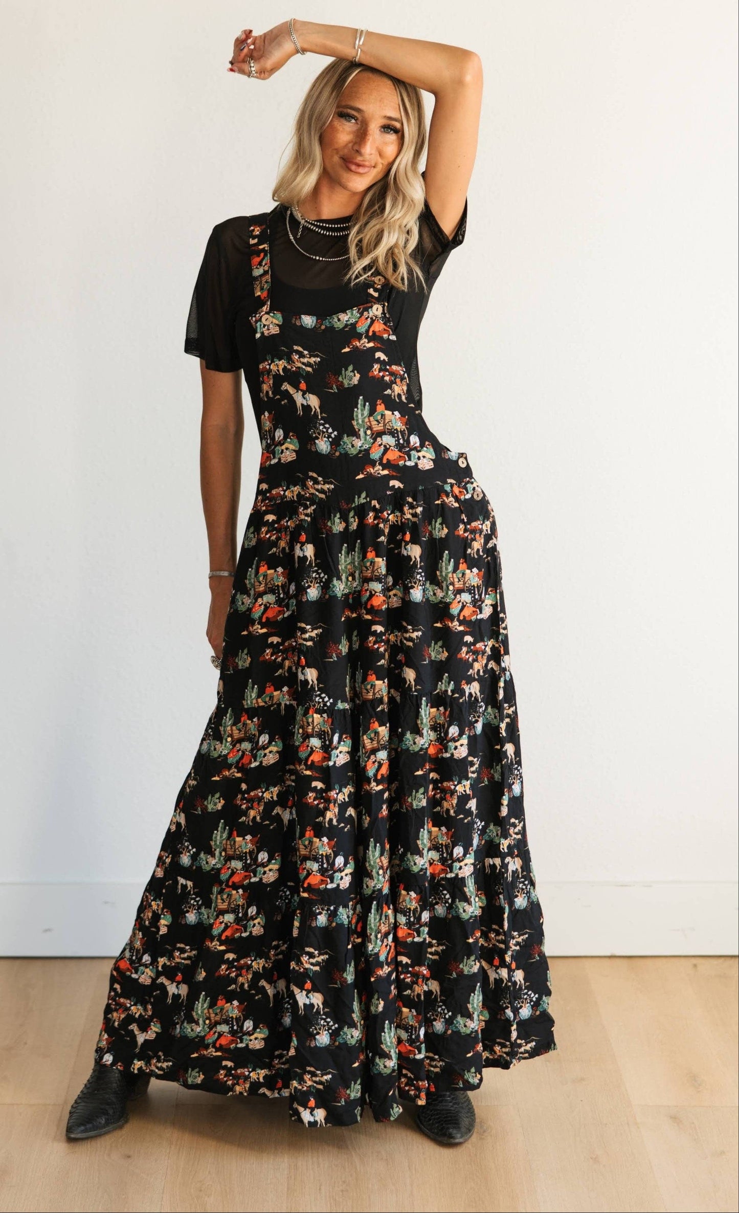 Romper - Overall Ruffle Black Wagon