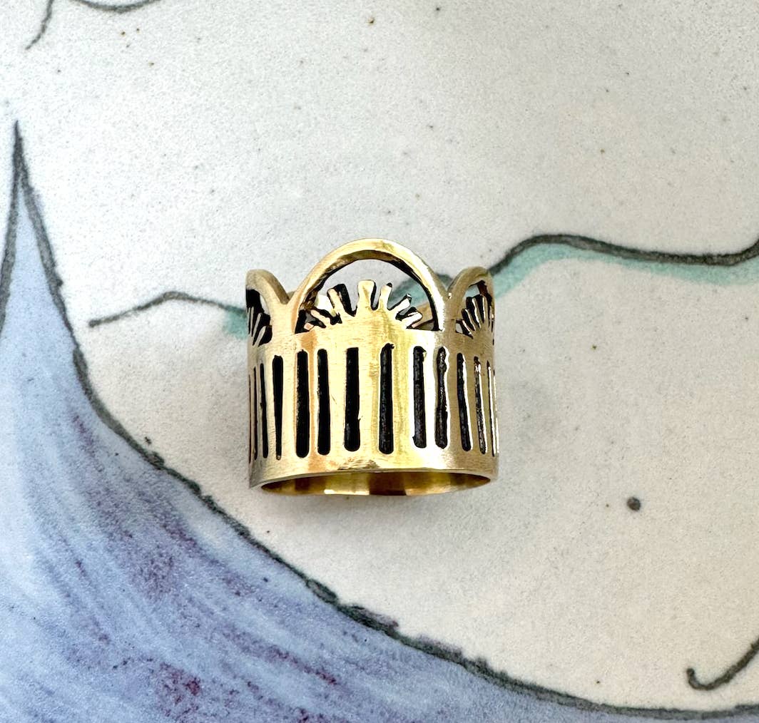 Brass Bandana Slide Ring - Leaha