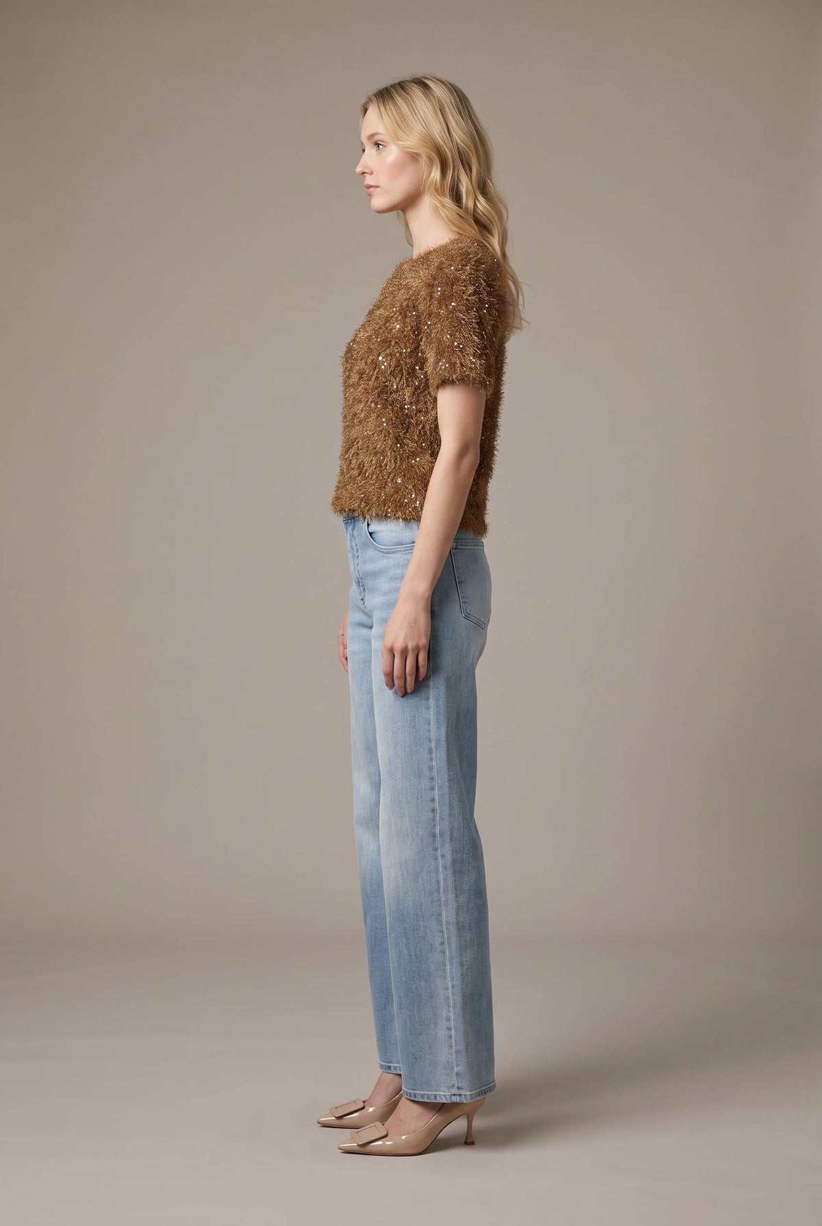Top - Sequin Textured Short Sleeve