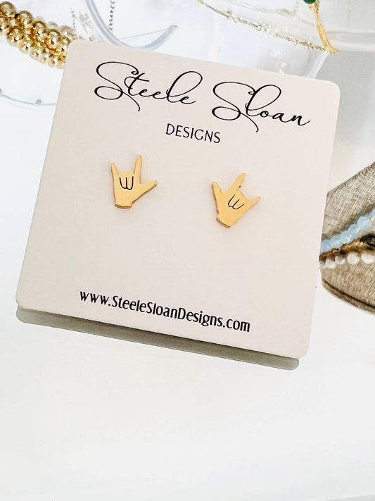 Earrings-  Hook 'em Horns