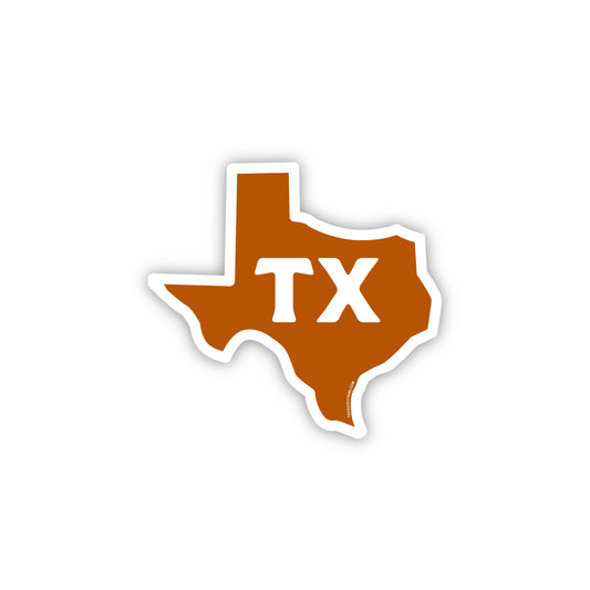 Sticker- Texas Outline in Orange