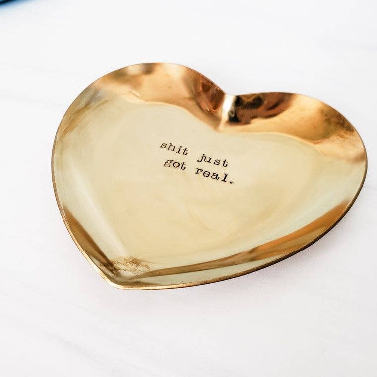Shit Just Got Real Heart Shaped Trinket Ring Dish