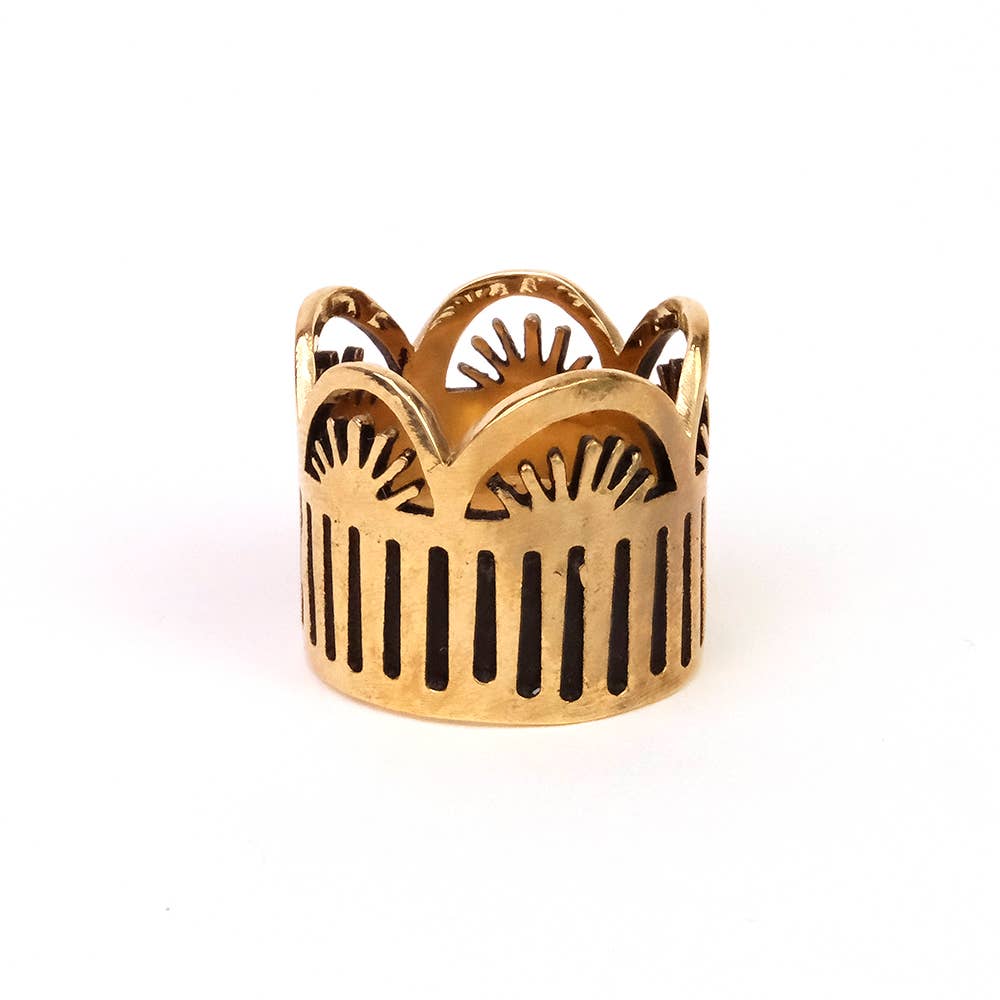 Brass Bandana Slide Ring - Leaha