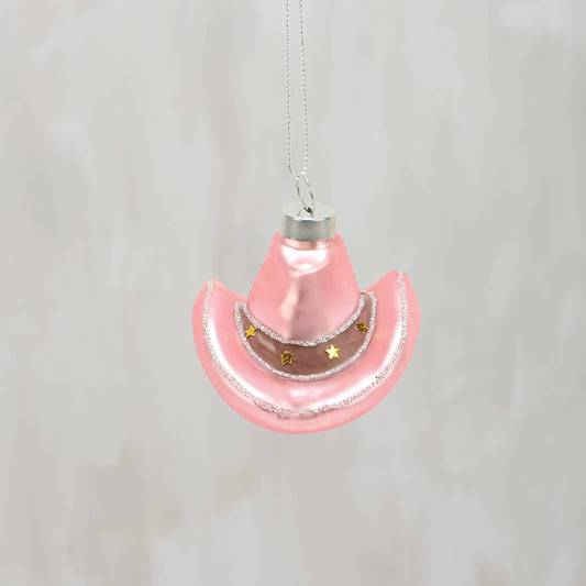 Ornament - Glass Cowgirl Hat
