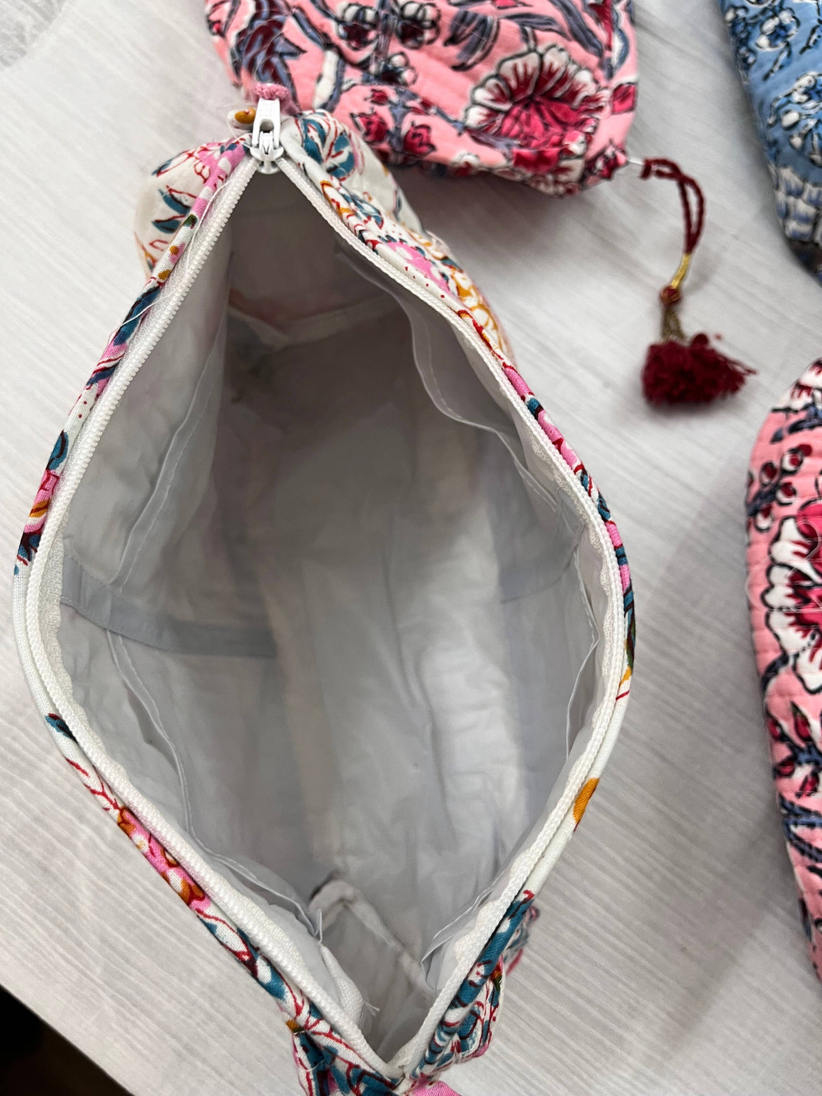 Cosmetic Bag- Assorted Block Printed Cotton