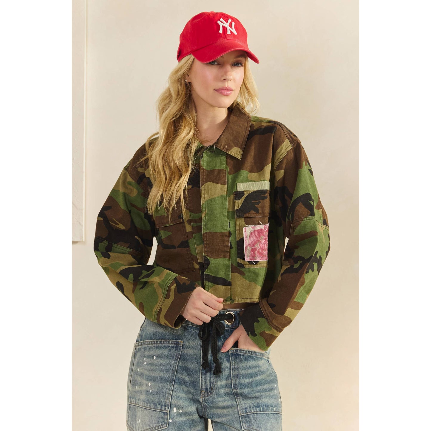 Jacket- Camo/Floral Patch