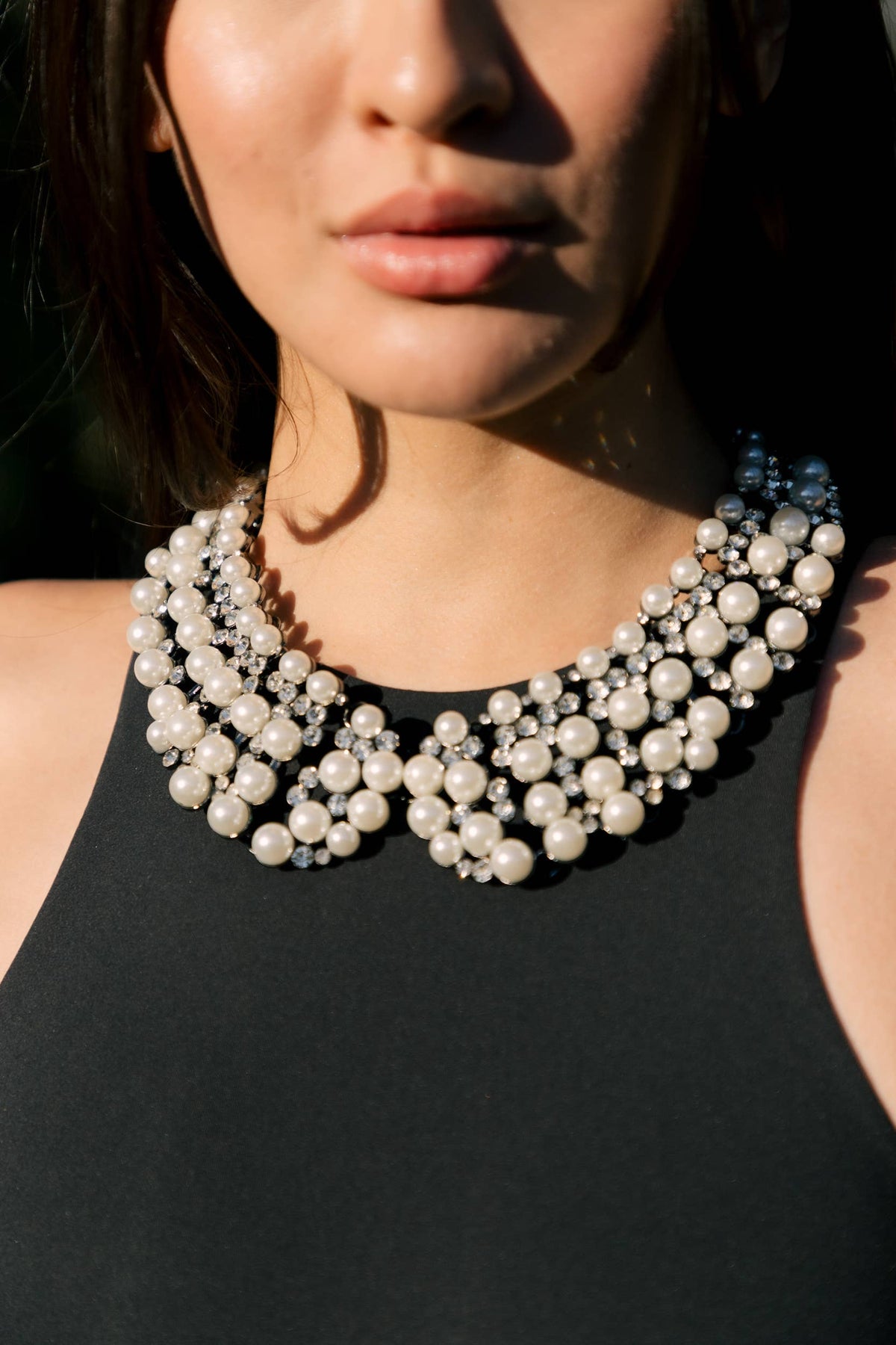 Necklace - Statement, Diana Collar, White