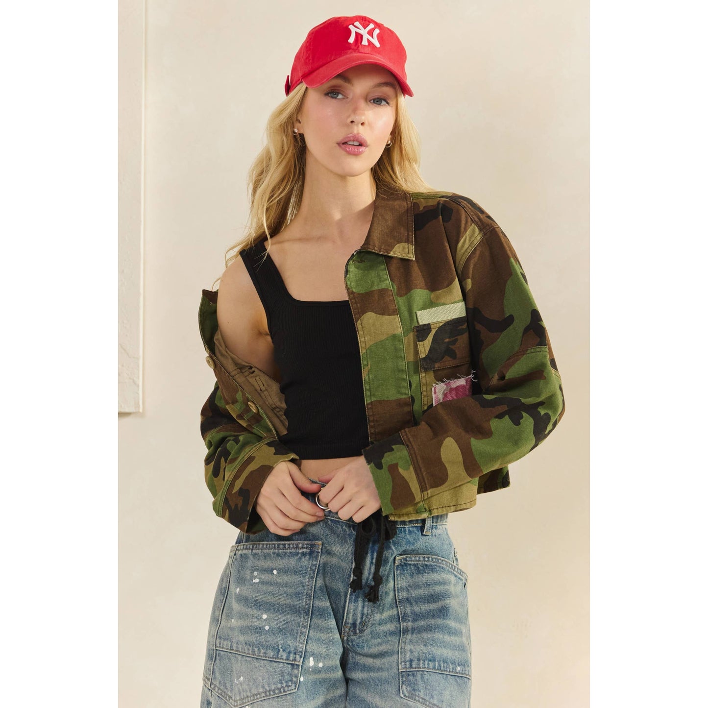Jacket- Camo/Floral Patch
