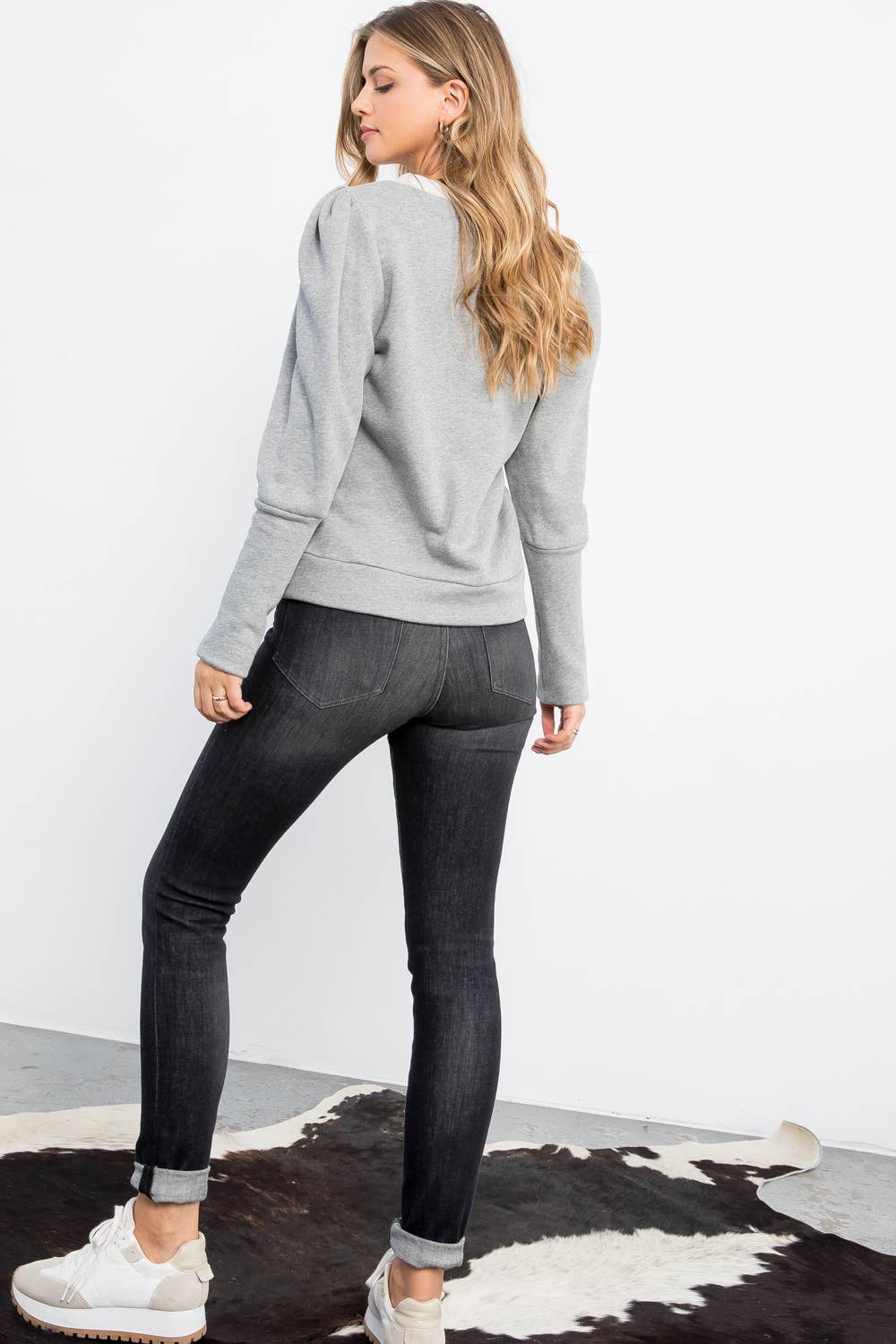 Sweater-Bishop Sleeve Knit