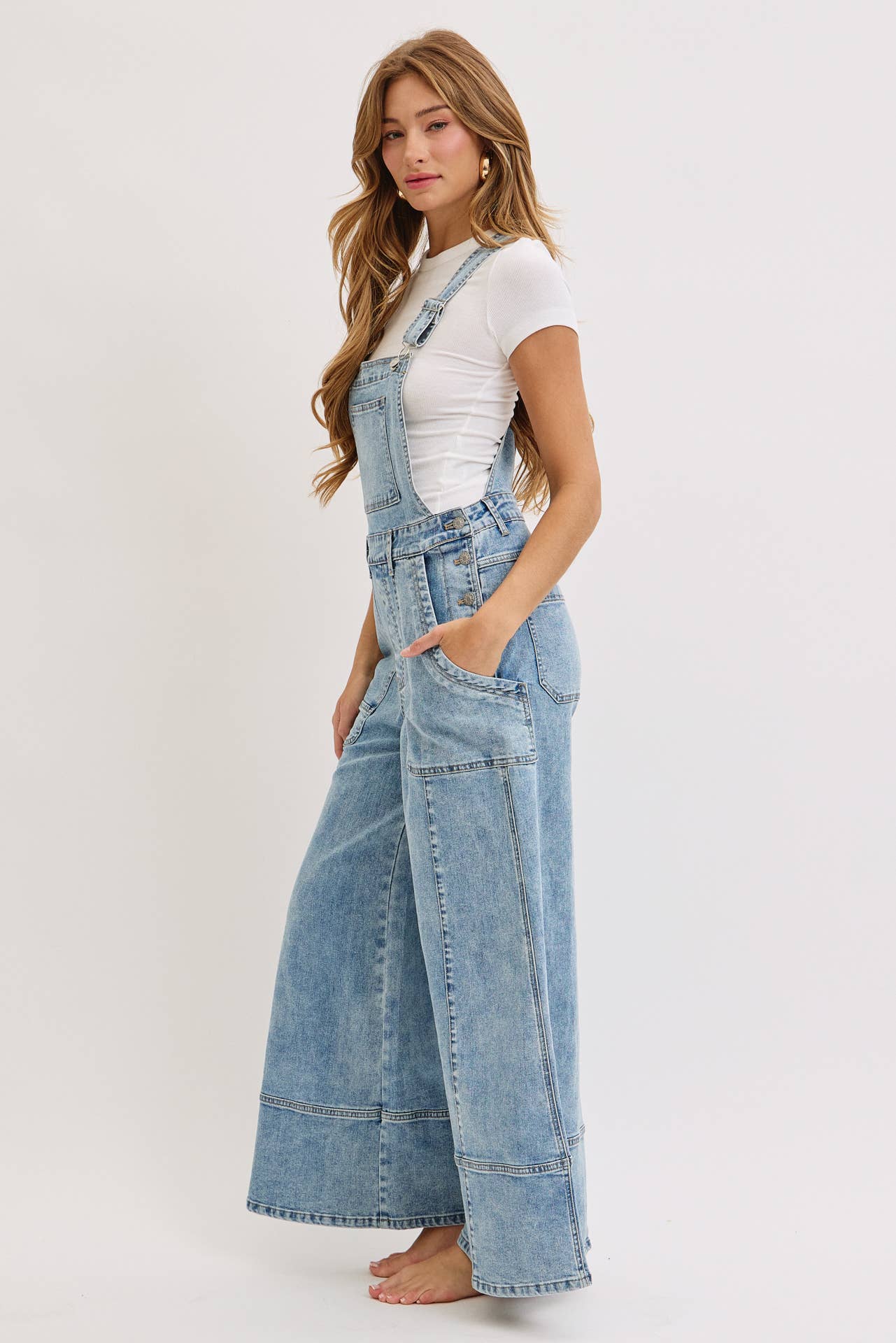 Jumpsuit - Wide Leg Denim Overall