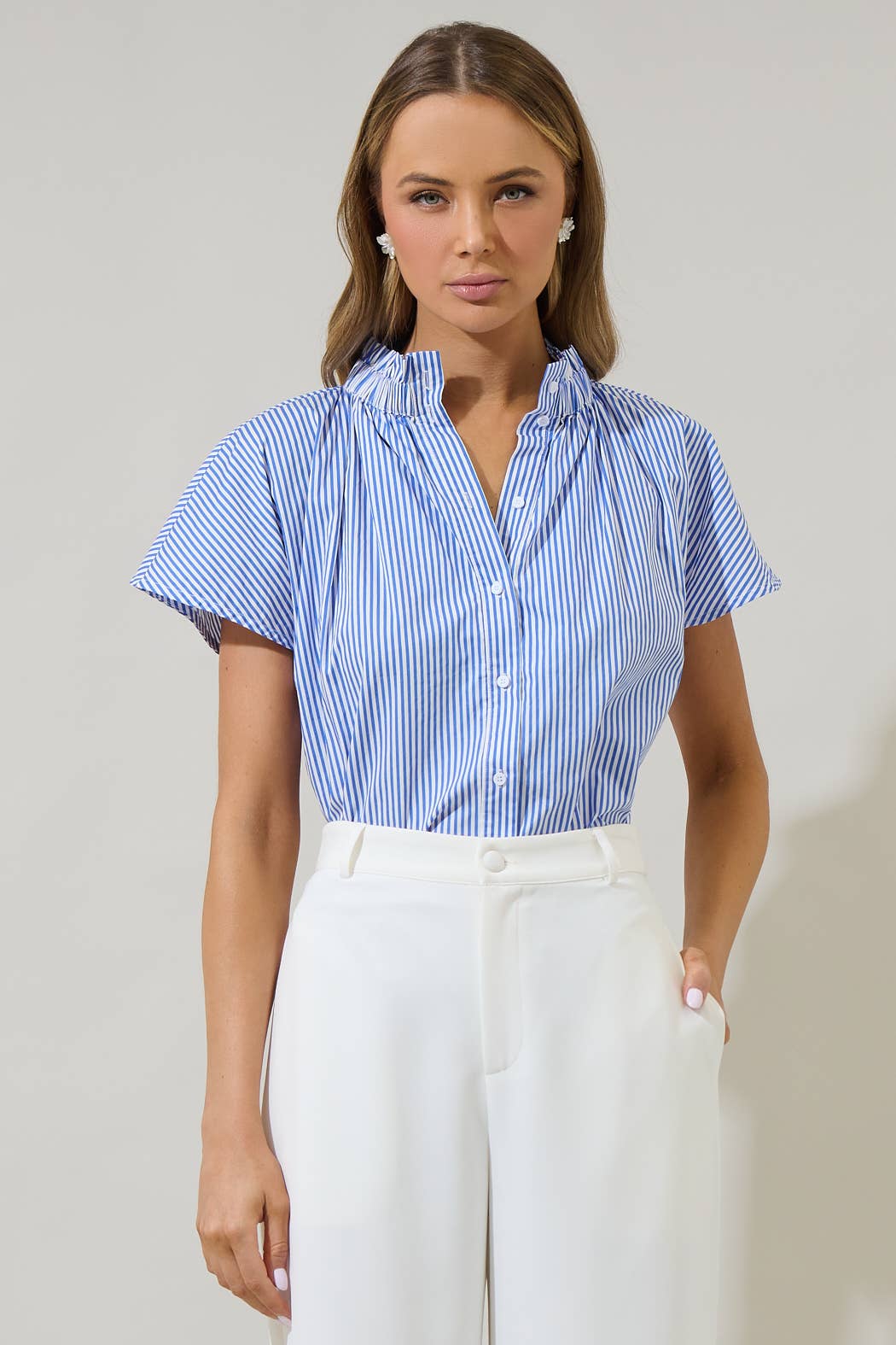 Top - Sherah Striped Patma Mock Neck