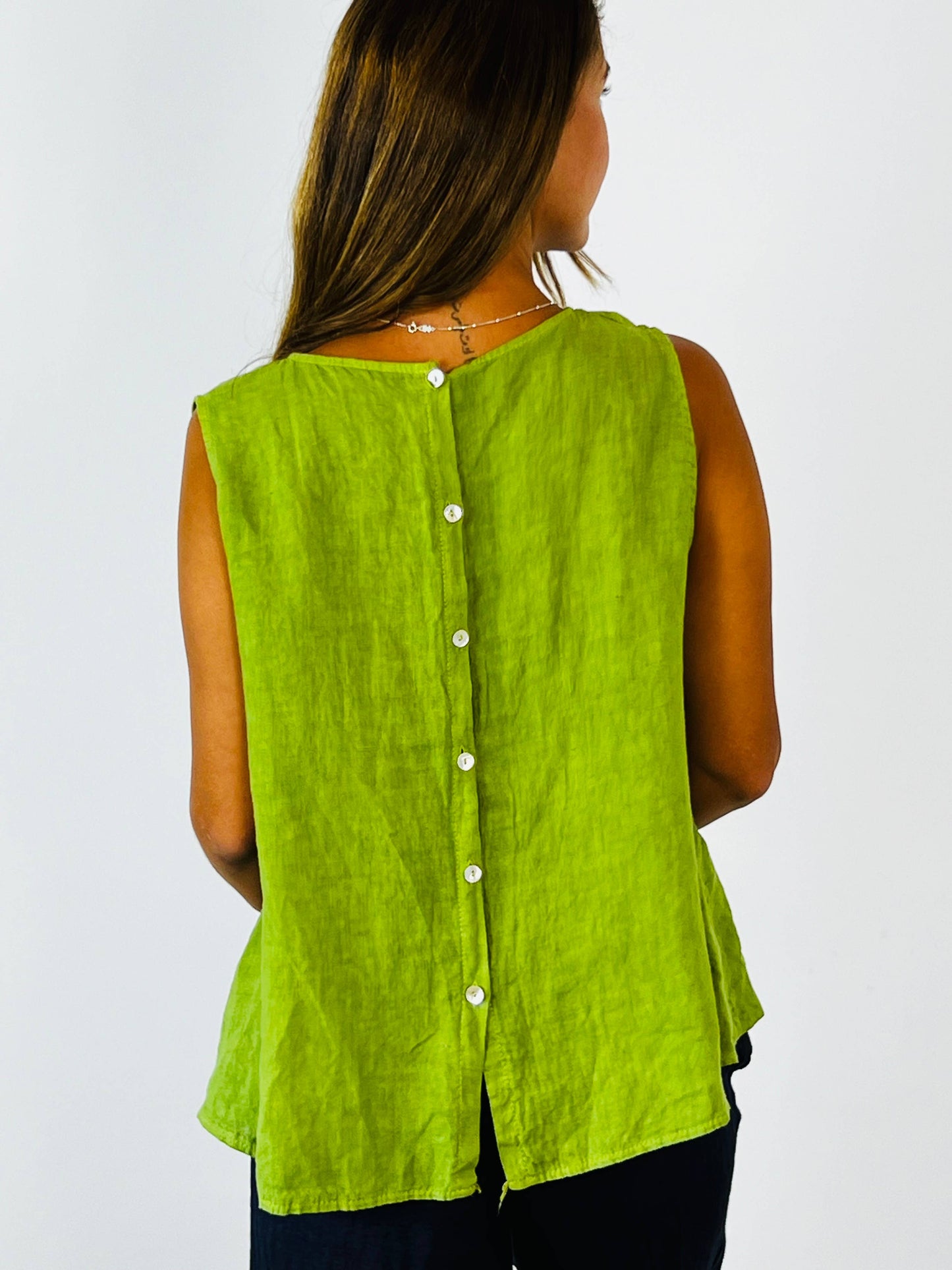 Tank - Sleeveless Button Down Linen