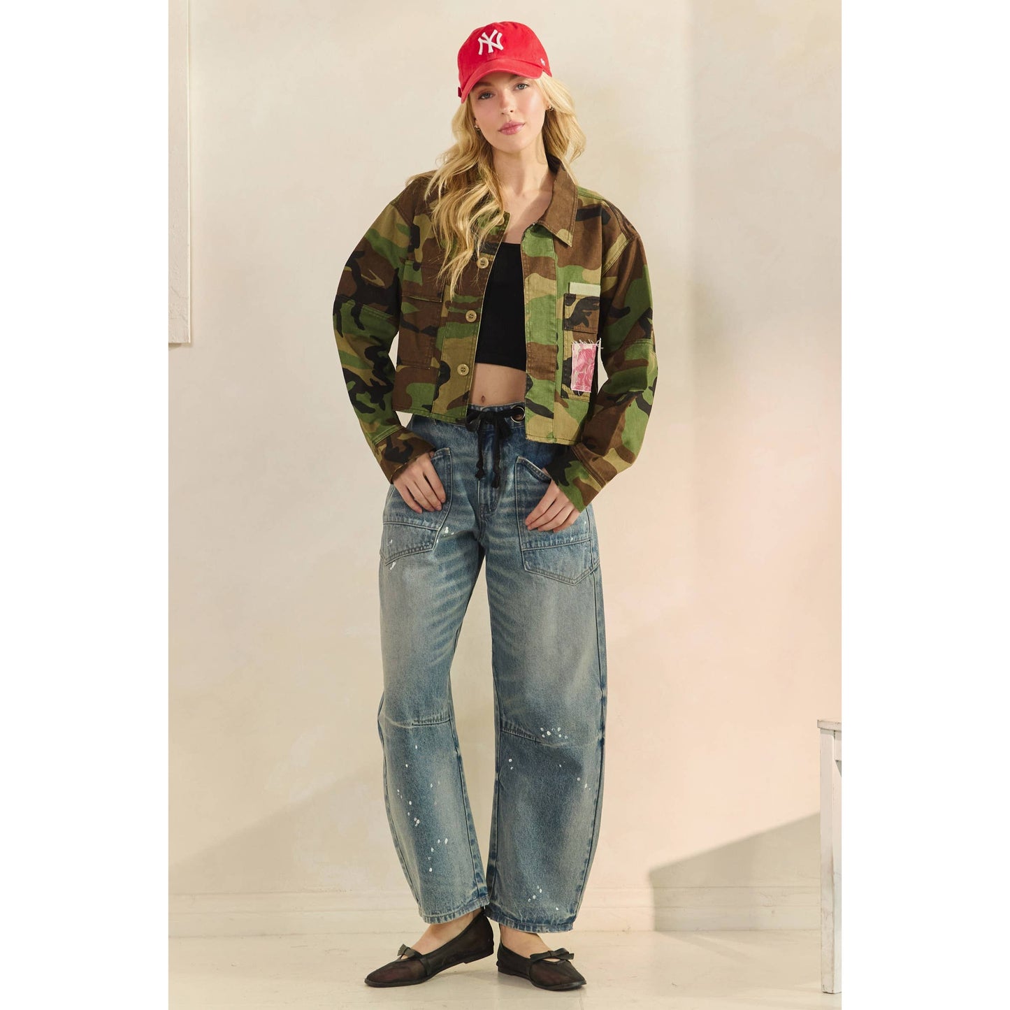 Jacket- Camo/Floral Patch