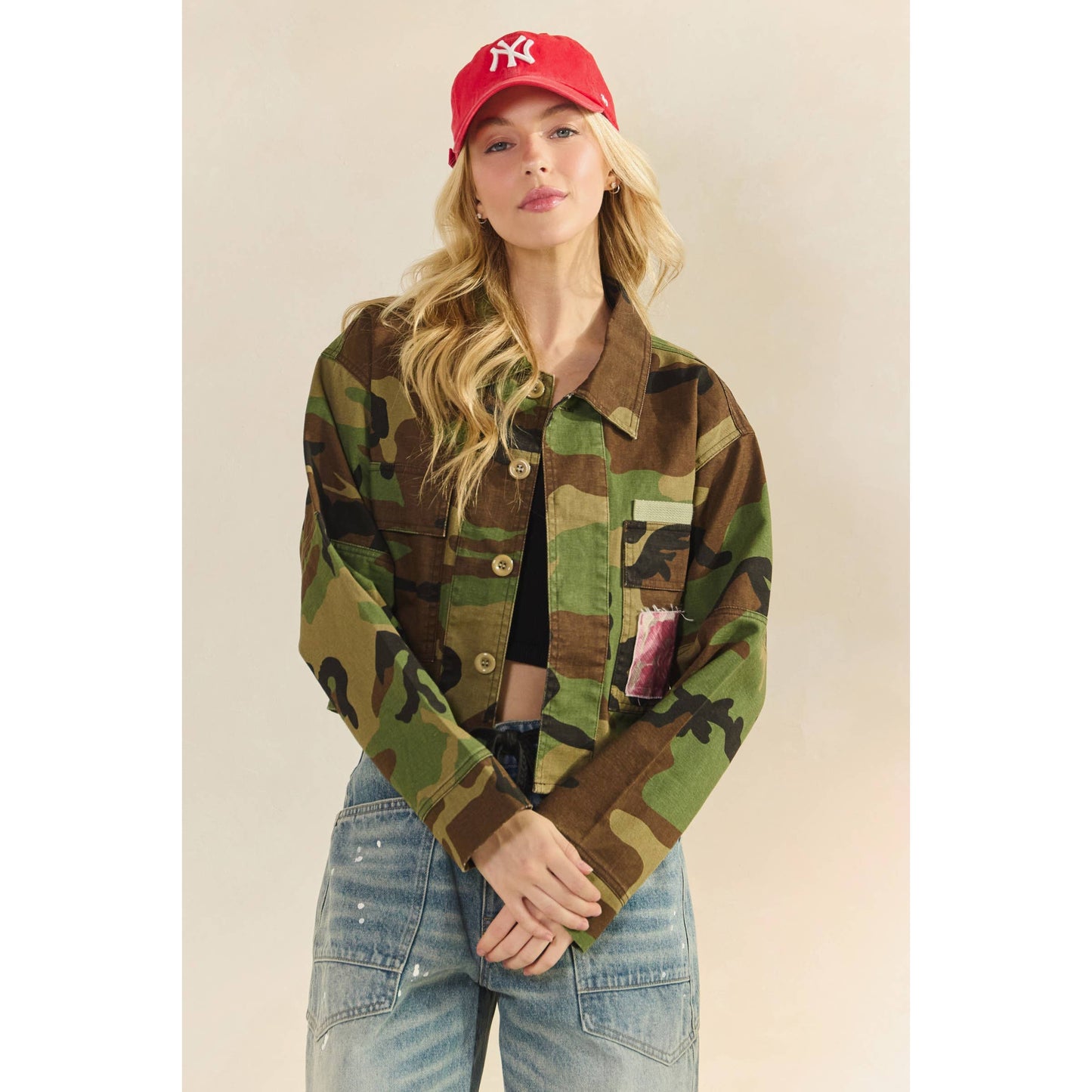 Jacket- Camo/Floral Patch
