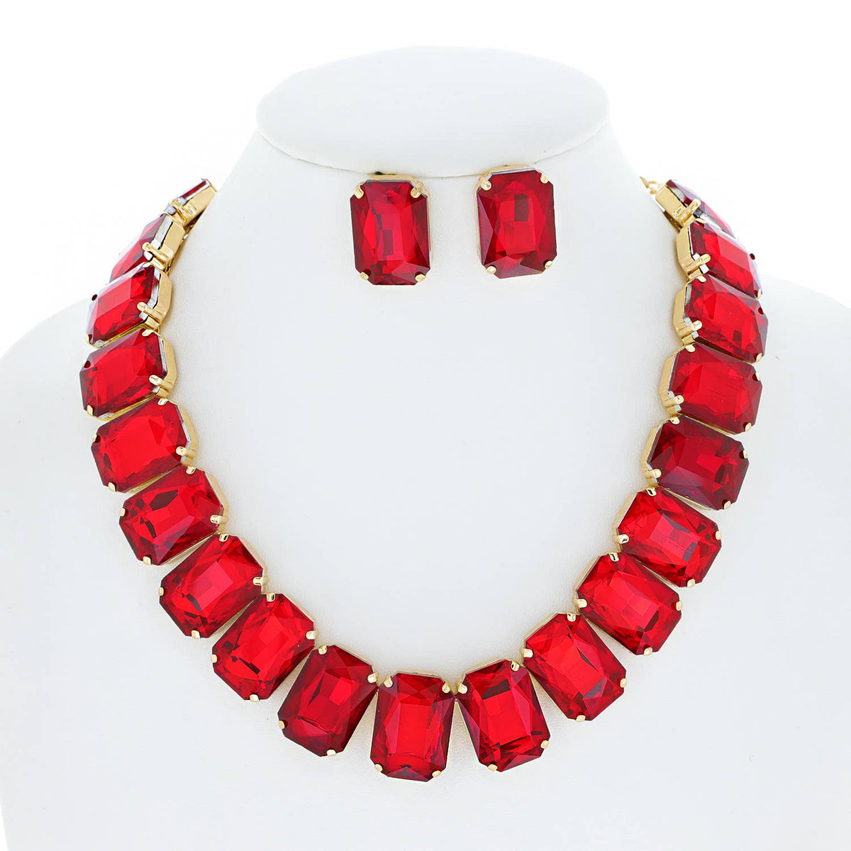 Necklace Set - Crystal Cut Collar with Matching Earring