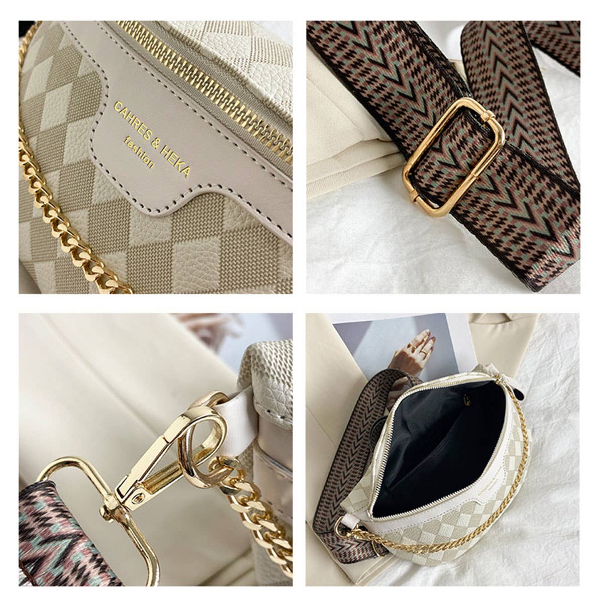 PYRAMID CHECK PU EVERYDAY BELT BAG