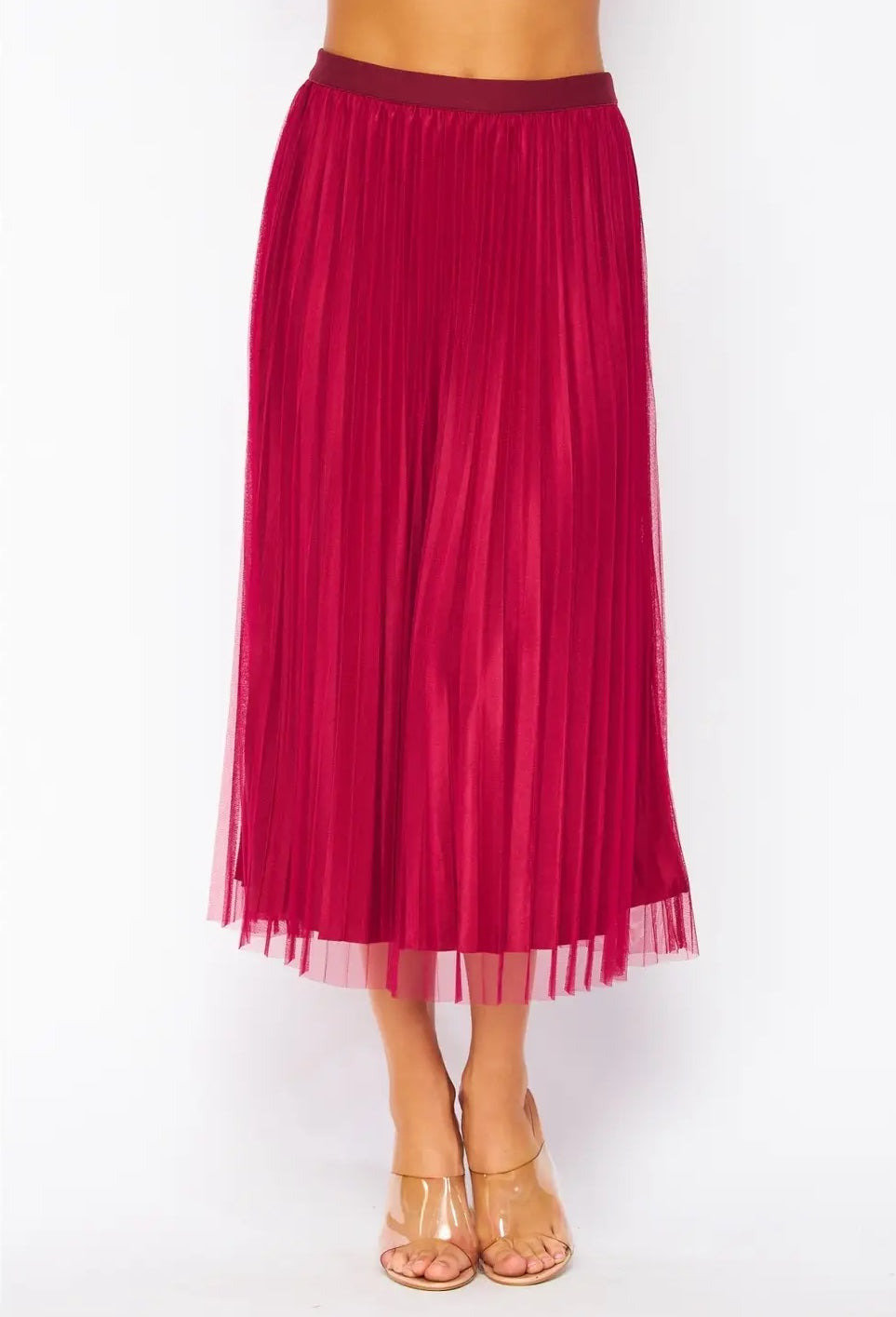 Tulle Double layered Pleated Skirt